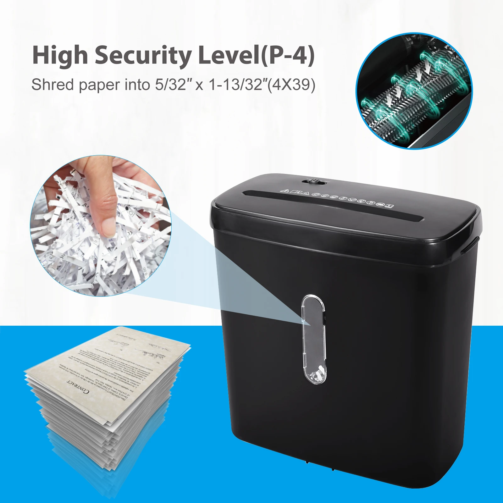 11l Small Cross Cut Colorful Paper Shredder With Easy Lift-off Head For Personal Office Use