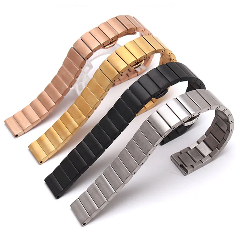 Watch accessories steel strap 16mm18mm20mm22mm stainless steel strap sports waterproof metal strap men and women watch bands