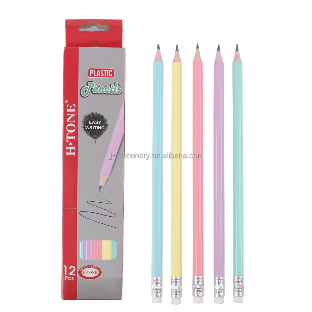 Custom School Student Macaron  Pencils Back to School Wholesale Painting Sketch Plastic HB/2B Pencil  Essential Stationery