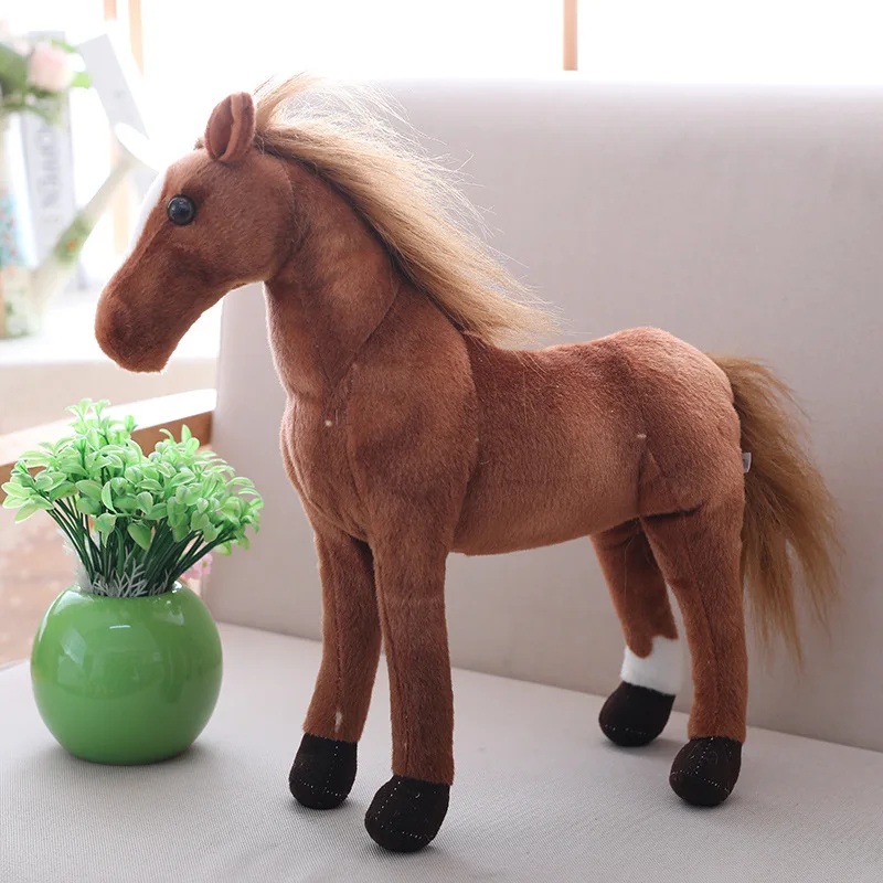 Simulation Horse Toys Lifelike Horse Animal Plush Stuffed Toy sweat horse doll birthday gift girl