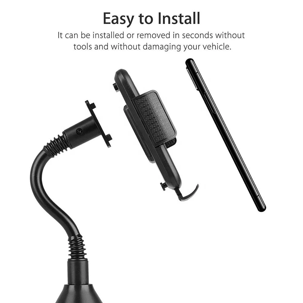 Starsky Car Cup Holder Phone Mount, Long Gooseneck Cell Phone Cup Holder with 360 Degree Rotatable Cradle
