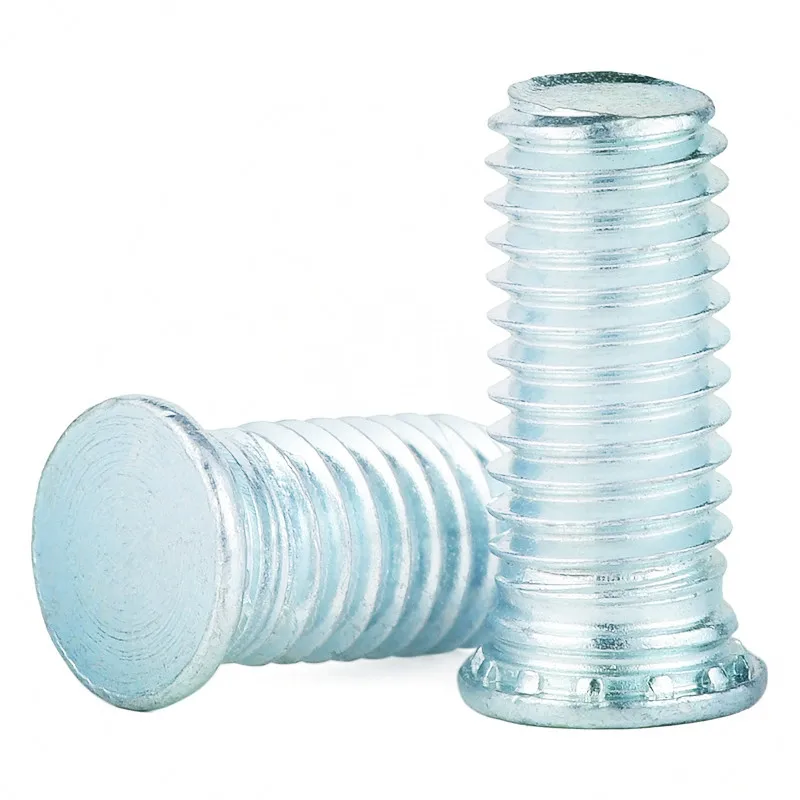 Carbon Steel Zinc Plated Pressure Riveting Self Clinch Stud Screws Fhs M2.5 M3 M4 M5 M6 M8 M10 Self Clinching Stud Screw Rivet