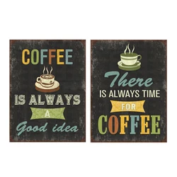 Antique style metal coffee cup wall art for shop /house decor