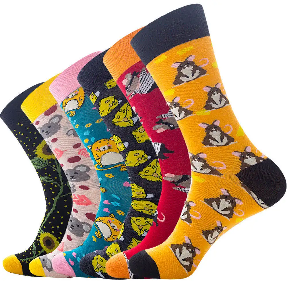 
UPGRADE Custom personalized unisex colorful funny socks Happy animal jacquard cotton sock Colorful Funny Happy for men and women 