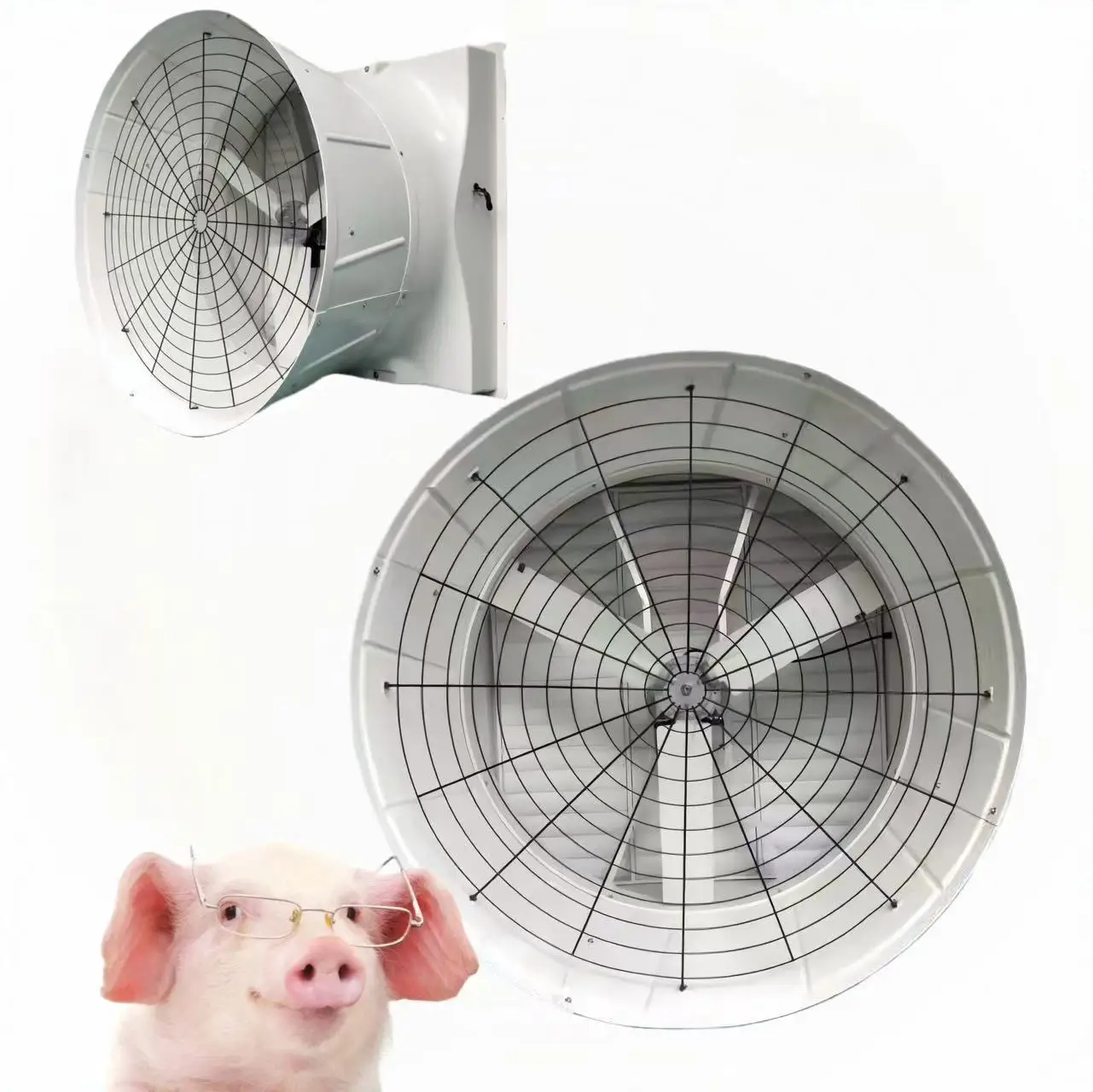 Large Industrial Window Fan 1-Year Warranty New Chemical Resistant Exhaust Fan Pig Farm Ventilation Animal Husbandry Fiberglass