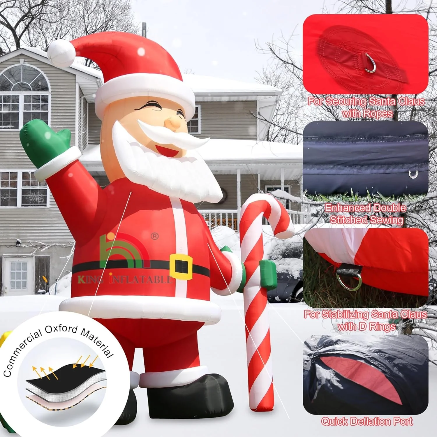 20/26/33ft Huge inflatable Christmas Santa Claus outdoor giant advertising decorations Santa arch for holiday/party