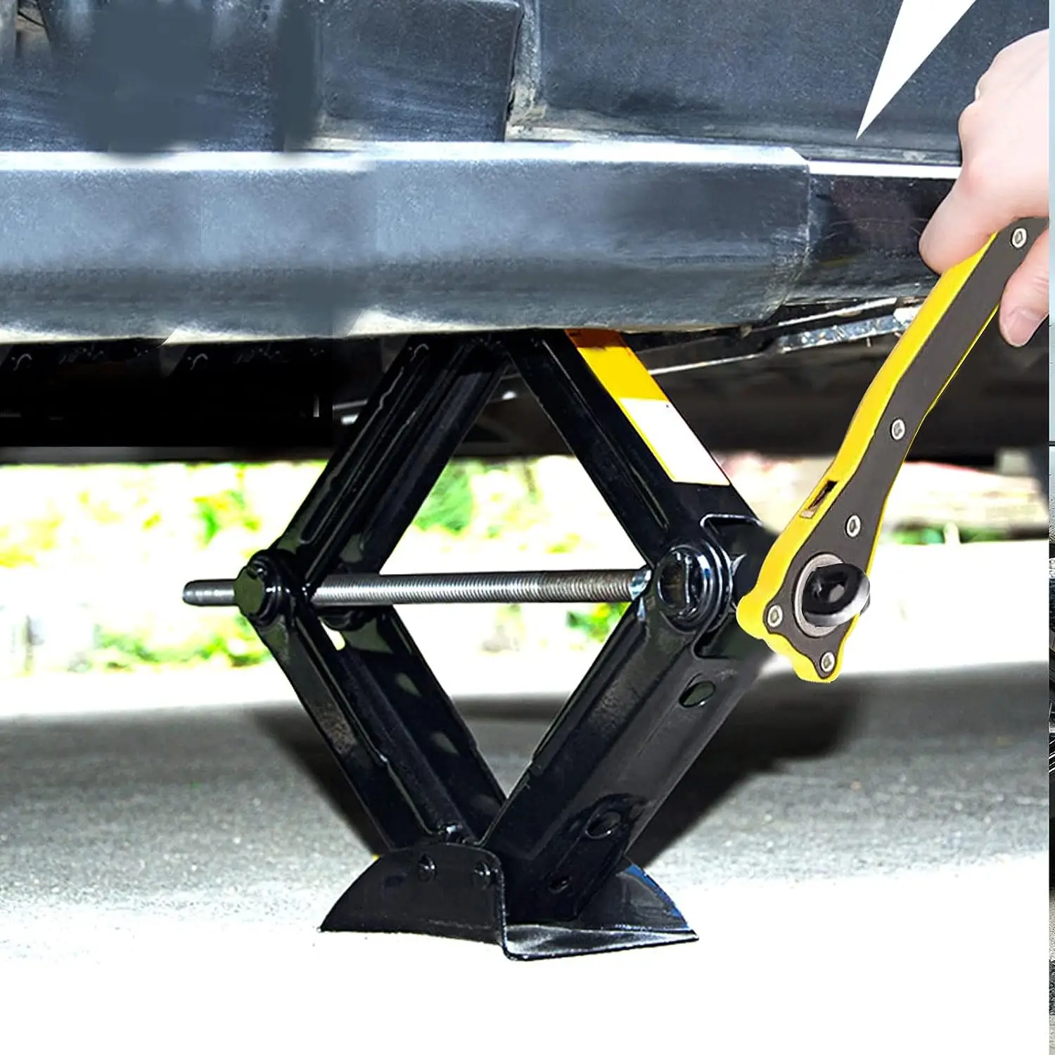 1.5 Tons 3307 Lbs Capacity Scissor Jack, Car Jack with 2 Ratchet Handles, Car Scissor Jack Lift for Wagon, Van, SUV, Truck, Max
