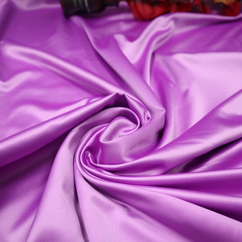 
spandex polyester bridal duchess stretch elastic satin fabric for upholstery bedsheet fabric 