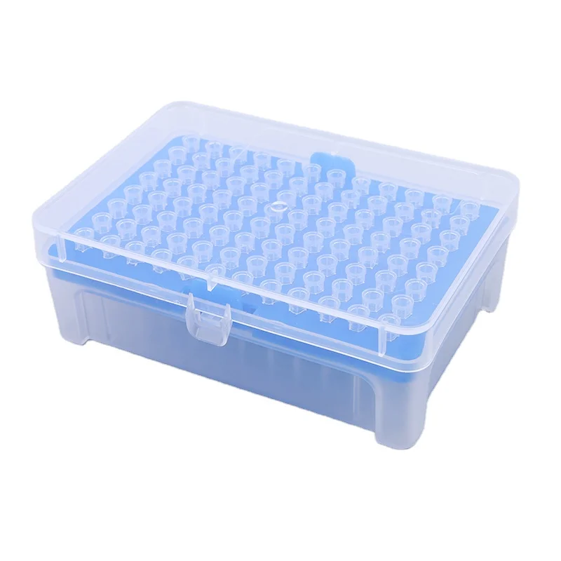 In stock factory 96 wells transparent plastic sterile filtered 5ml pipette tips 10ul