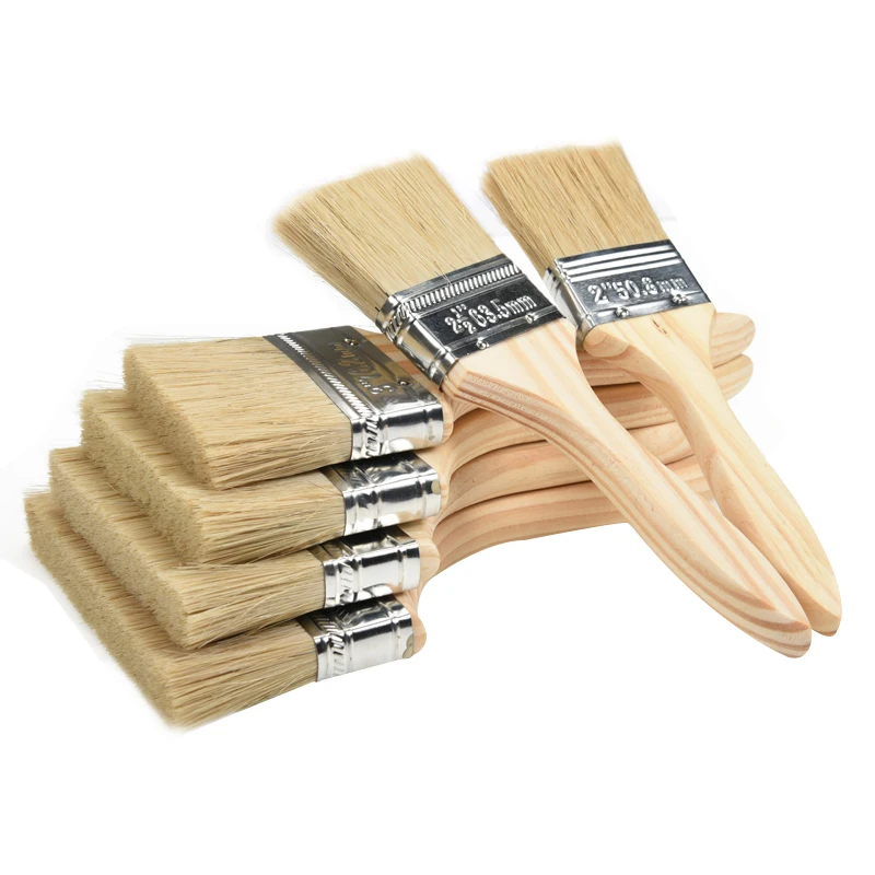 Bristle Paint Brush With Wooden Handle Painting Brushes