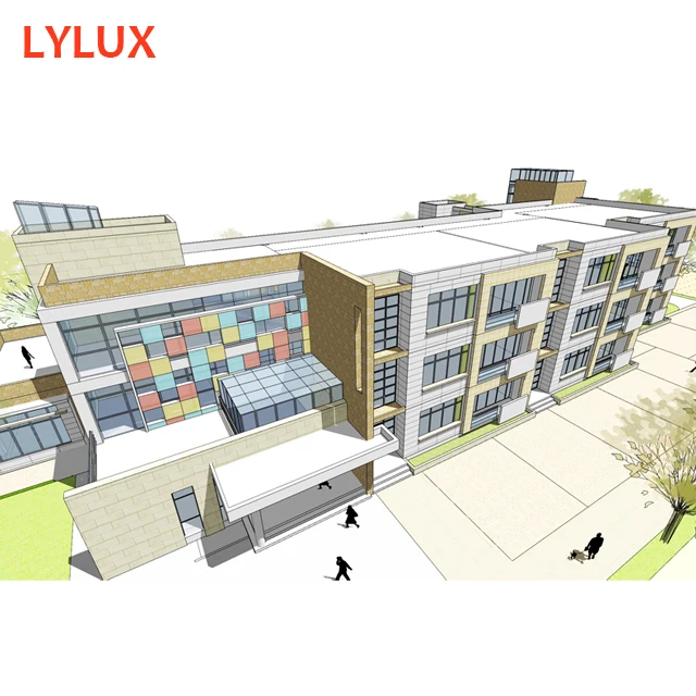 Modern designed steel structure prefab public buildings school building, kindergarten, children care centre