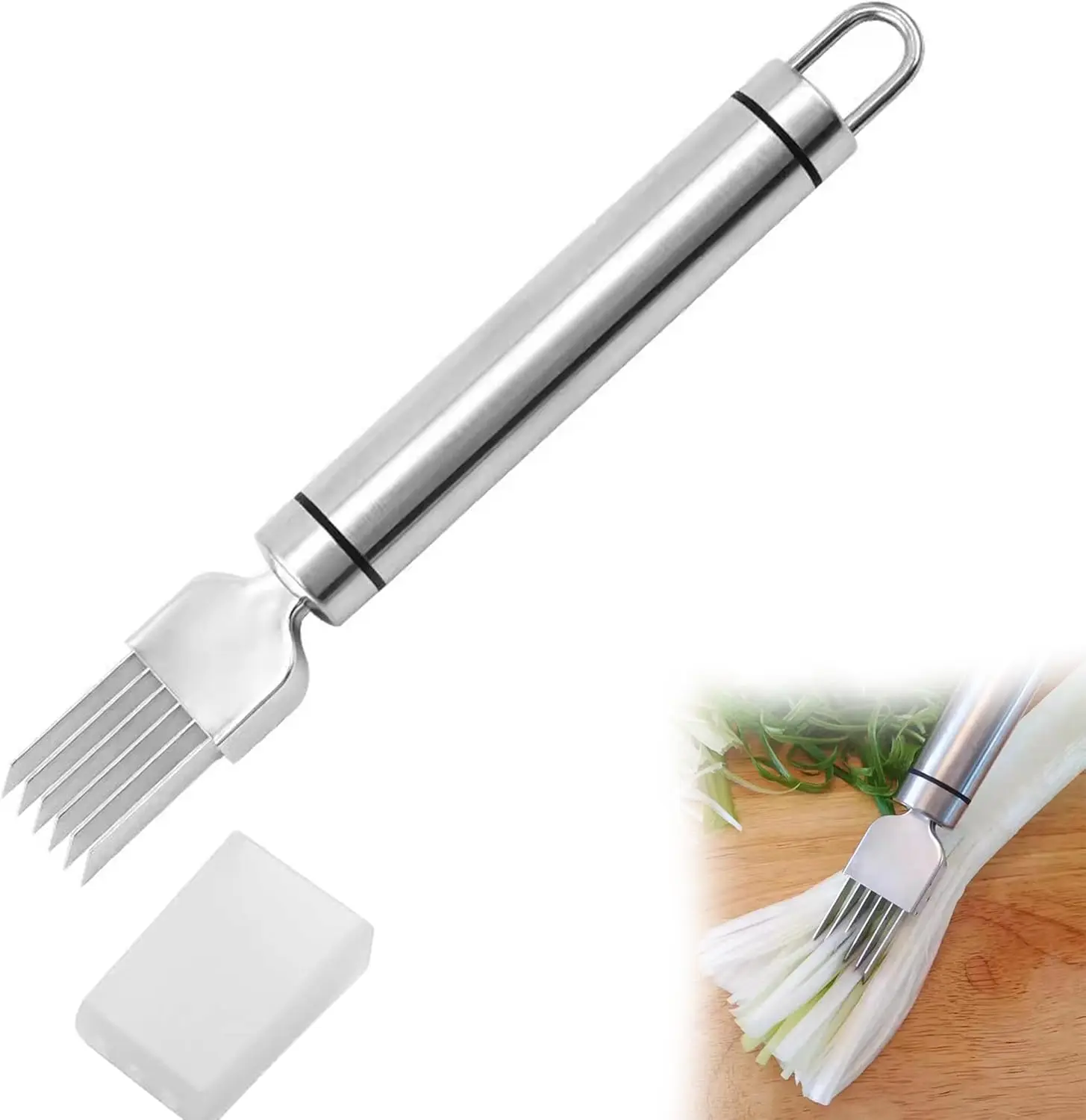 Stainless Steel Chopped Green Onion Knife Kitchen Tool Slice Cutlery Vegetable Cutter Sharp Scallion Cutter Shred Knife