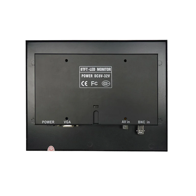 LED Backlight Industrial Security 8 Inch TFT LCD CCTV Monitor With BNC AV HDM I VGA Input