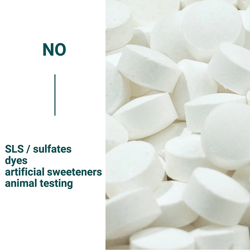 mint with fluoride oral healthy charcoal whitening oem toothpaste tablets