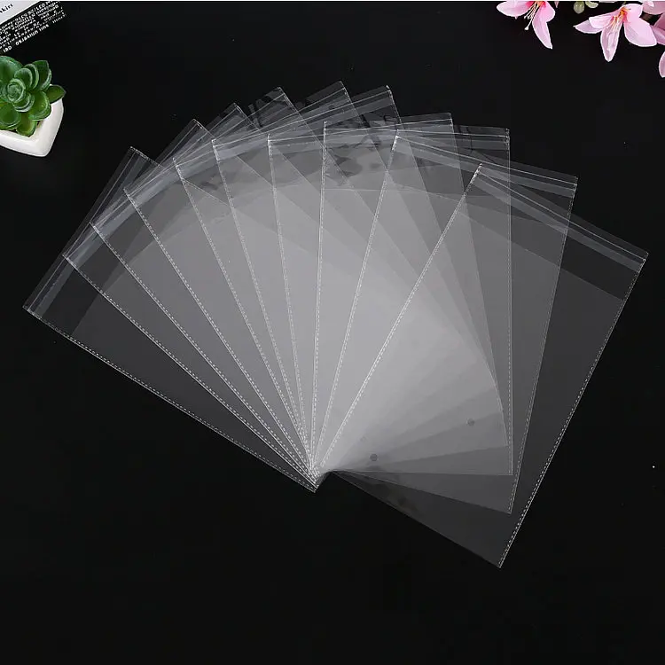 Resealable Transparent Cello Bag Large Self Sealing Plastic Poly OPP Cellophane Bag With Custom Printing Logo
