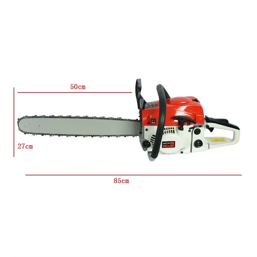 Garden Set Gasoline Chain Saw 52CC 20inch GuidePlate Chain Saw Garden Saw Cross Border Red and White Multi-functional Saw