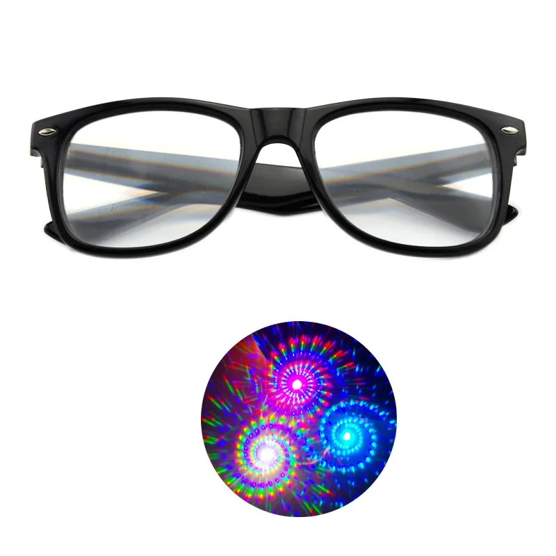 3D Plastic Spiral Diffraction Glasses Party Favor New Year Glasses Rave At Night Christmas Fireworks Glasses