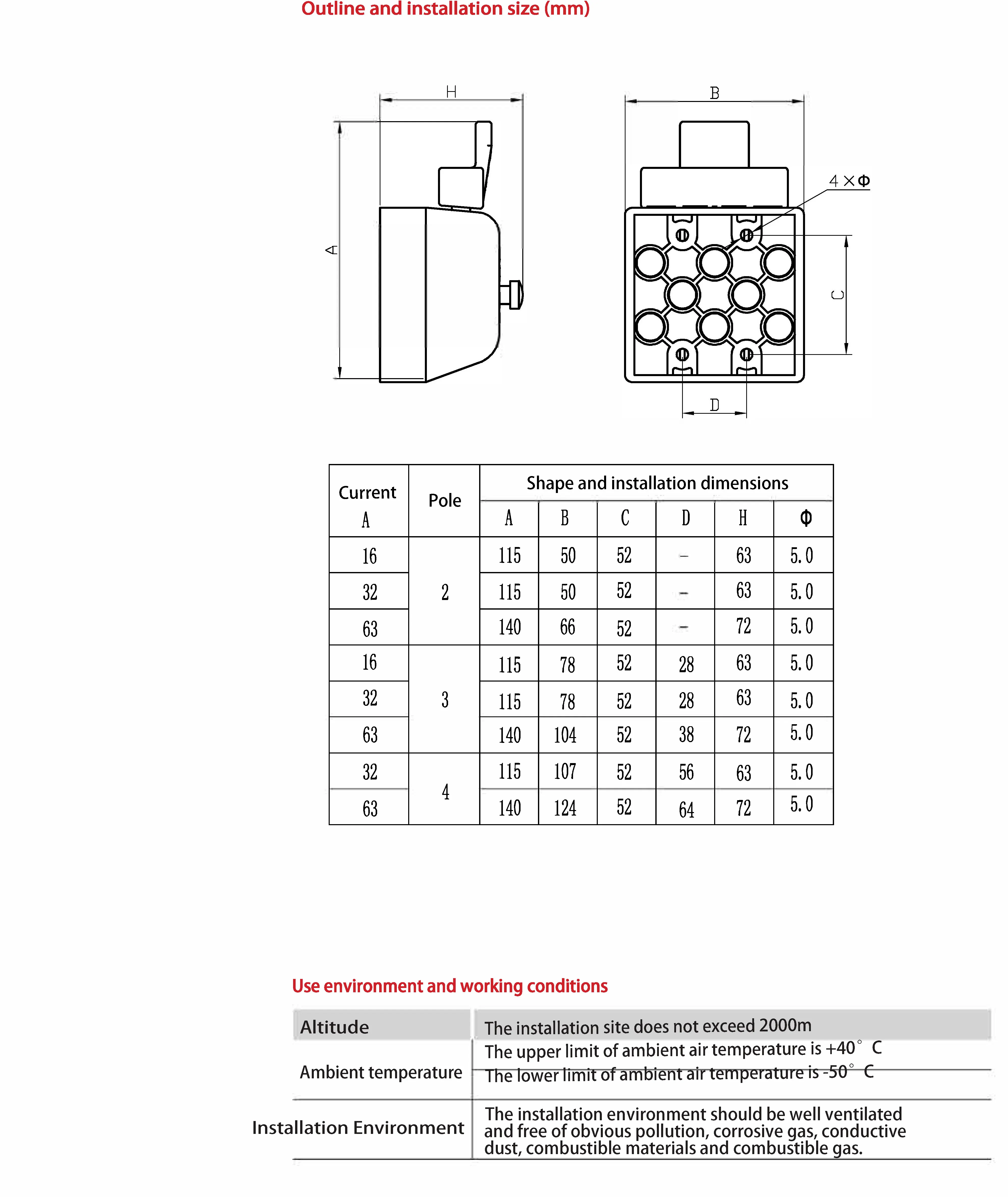 
Delixi Electric Brand CDHK18 Series Isolating Switch 220V 415V 50Hz 