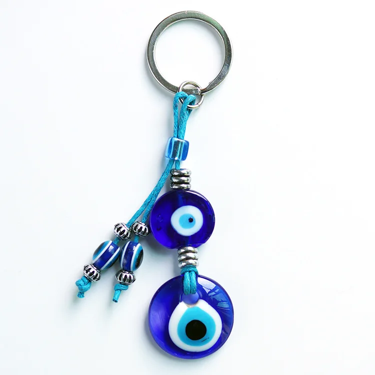 wholesale evil eye keychain eye glasses keychain macrame evil eye tassels keychains