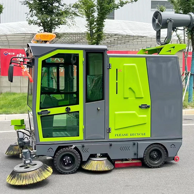 Parking Lot Warehouse Electric Industrial Floor Scrubber Road Sweeper Vacuum Floor Cleaning Sweeper