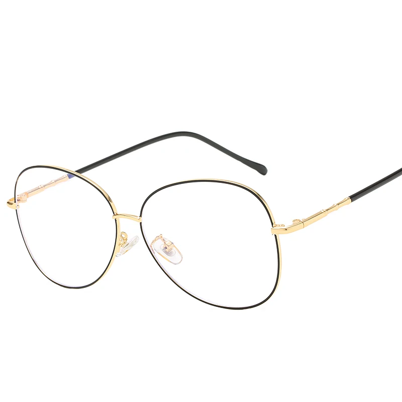2019 Large fashion glasses woman aviation bamboo joint arm metal optical frame making machine