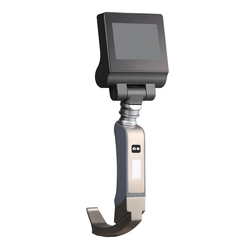 HD video laryngoscope with reusable & disposable blades, fiber laryngoscope