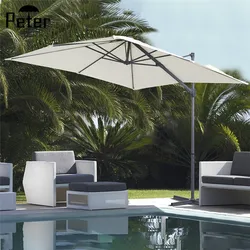2.5*2.5M Square Sunshade Swimming Pool Side Umbrella Beach Patio Garden Alu Hanging Parasol with UV Protection