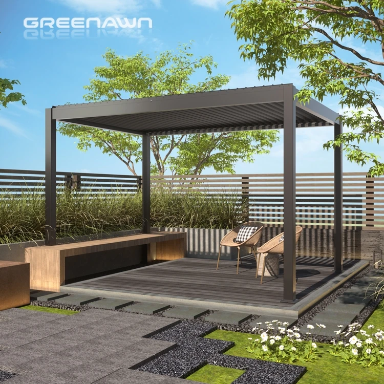 oem louvered roof pergola outdoor customized motorized retractable awnings 4meter x 3 meter pergola ready to ship