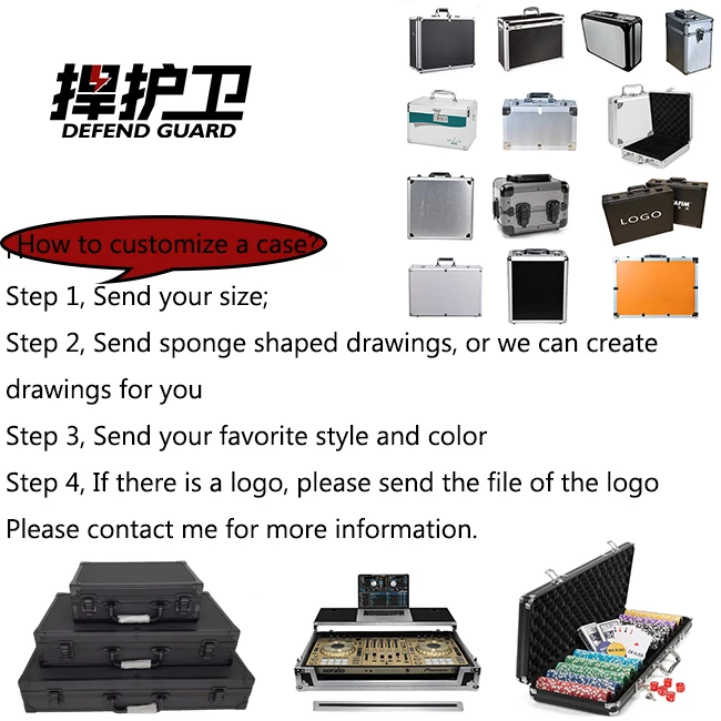 200, 300, 500 carat black aluminum box without poker chips for storing chips and casino accessories