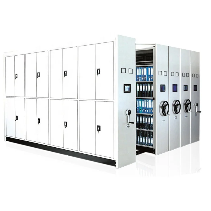 Security Military equipment storage metal mobile shelving/high density steel mobile shelving system/mobile modular cabinet