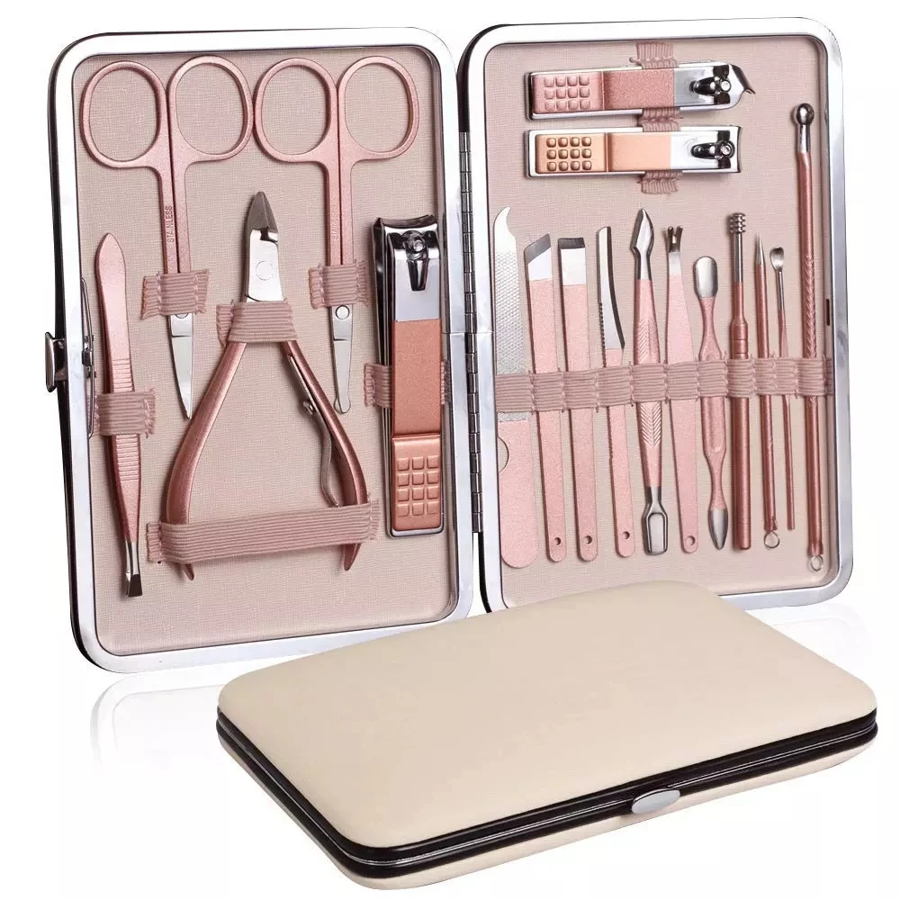 Hot selling rose gold nail clipper set stainless steel professional manicure tool set