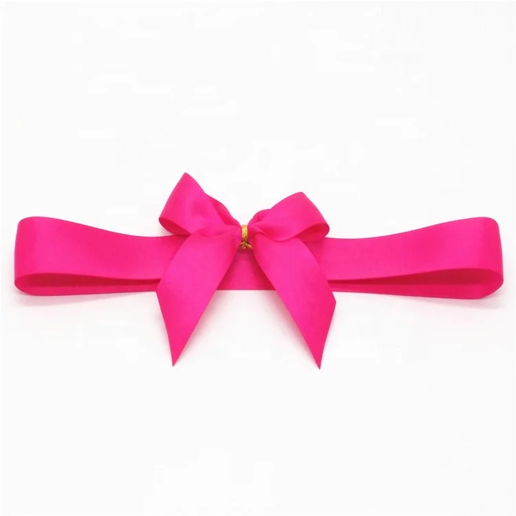 Factory Direct Custom Satin Ribbon Bows with Stretch Elastic Loop for Gift Packing