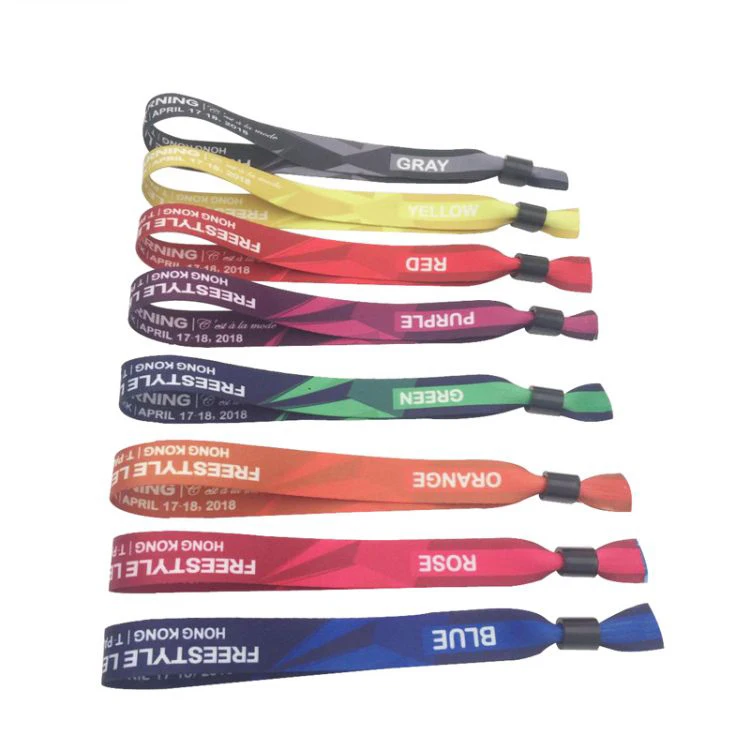 Фабричные тканевые браслеты на заказ, экологичный браслет для праздников и вечеринок, браслет с пластиковой застежкой