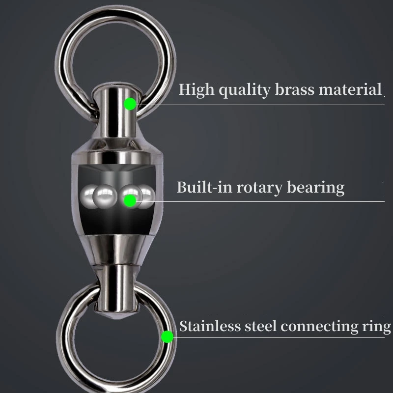 NEW Heavy Duty 0#-8# Stainless Steel Ball Bearing Swivel With Single Solid Ring With Coastlock Snap