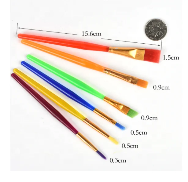 Free sample colorful nylon hair artist paint brush set