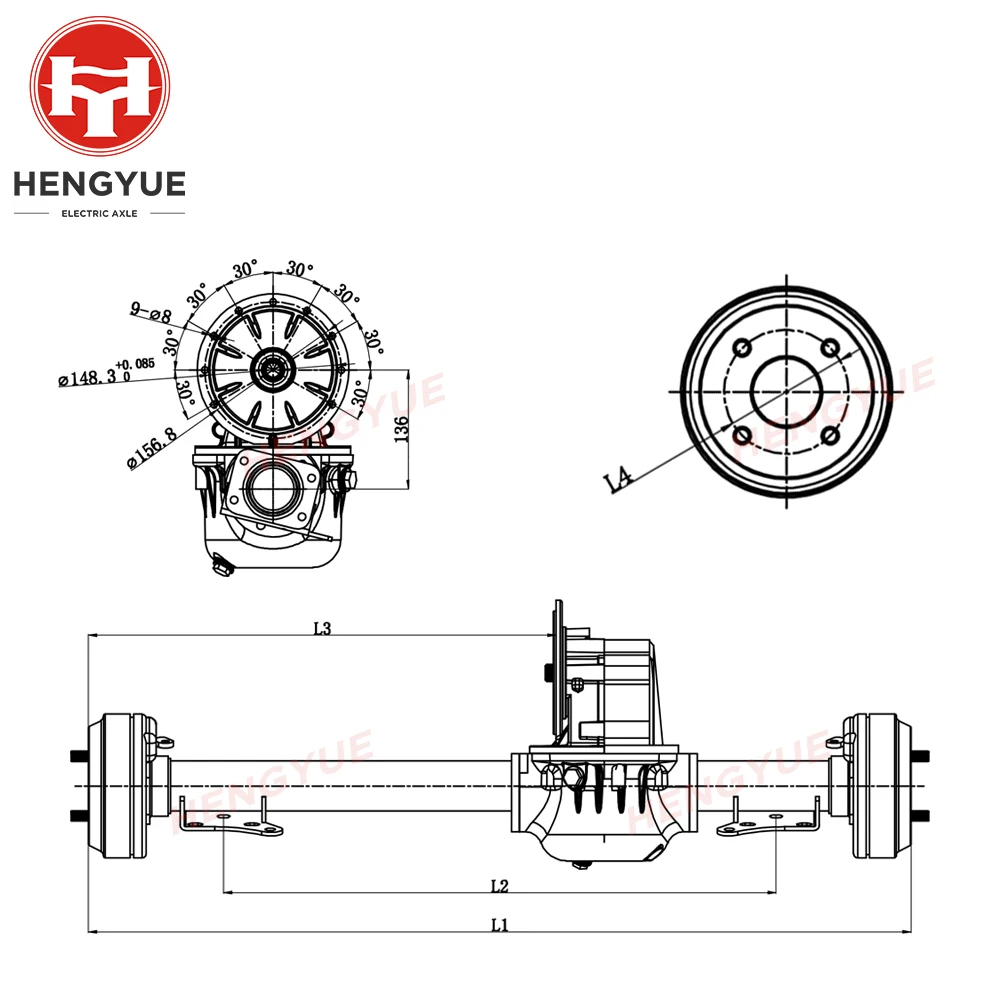 
Semi floating independent tri rear axle bridge gear tricycle 