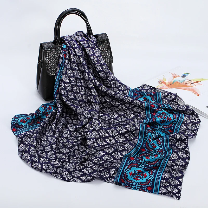 New Cashew Printing Silk Scarf National Style Colourful Cashew Silk Scarf 90*90cm Square Silk Scarf