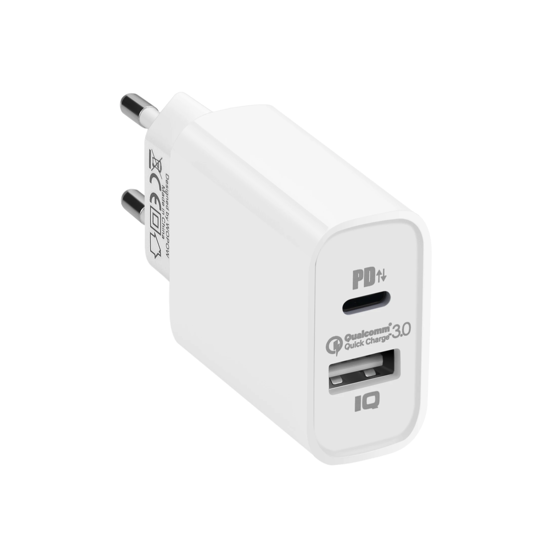 Зарядное устройство Wopow Q21 сетевое с 2 usb-портами и кабелем