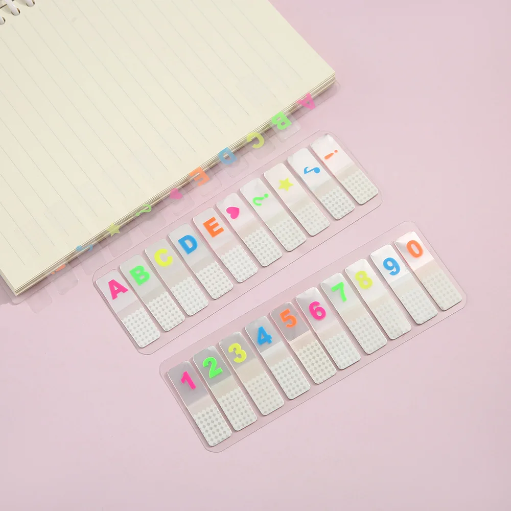 Alphabetical Tabs Number Label Index Clear PET Letters Alphabet Dividers Stickers for Notebook Dictionary Contents Books