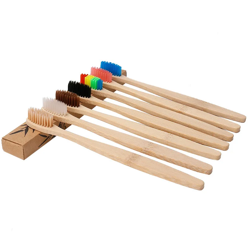 Bamboo Toothbrush Wholesale Adult Wood Bamboo Charcoal Soft Bristle Toothbrush