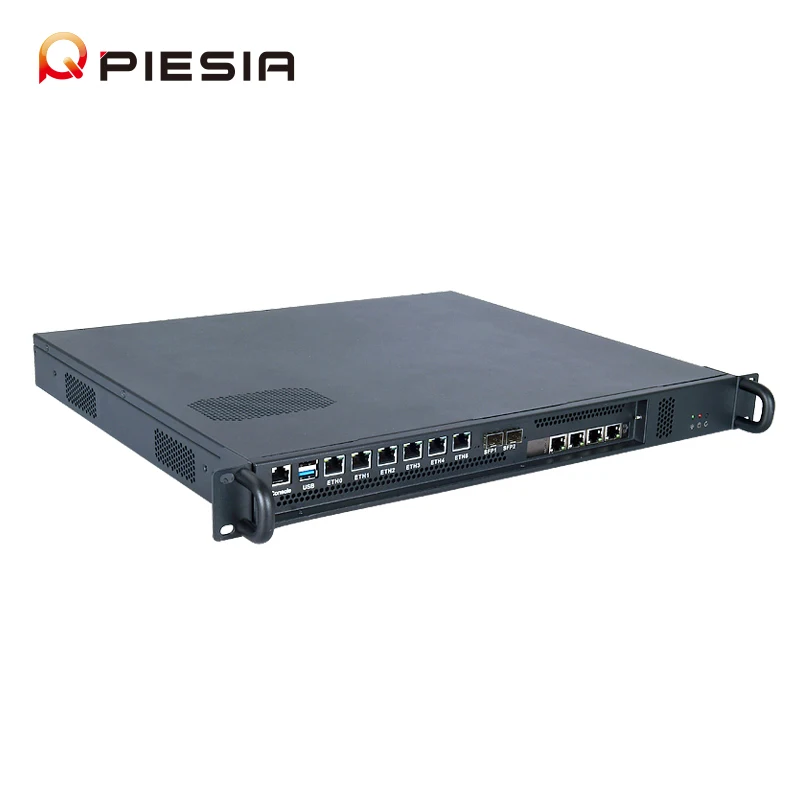 Сетевое приложение Piesia 12th 13th i3 i5 i7 i9/Pentium/Celeron J6412 6 Lan 4 x SFP 10G 2 + 1G брандмауэр 1U чехол для сервера