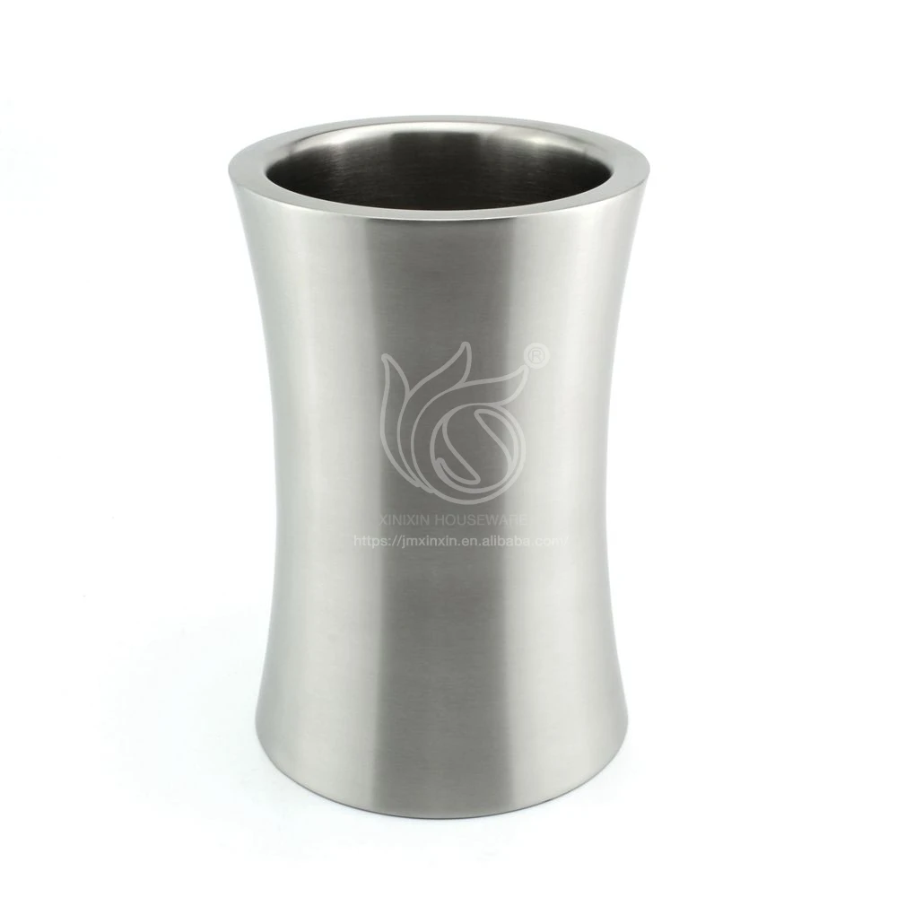 New Ice Bucket Double Walled Stemless Holder Wine Chiller Bottle Cooler Stainless Steel Champagne Ice Bucket For Party Or Bar