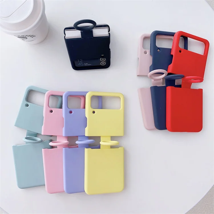 Wholesale Candy Color Silicone Soft Phone Cover For Samsung Galaxy Zflip3 Zflip4 Colorful Phone Case