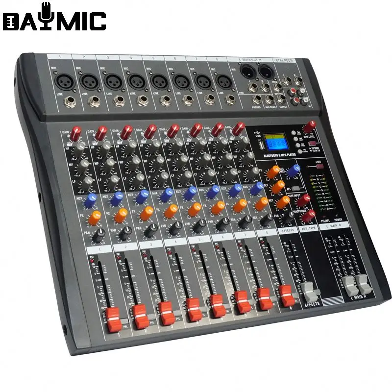 AOSHEN 6/8/12/16 каналов встроенный BT USB Jack 16 DSP с эхо-эффектами звуковой микшер 8