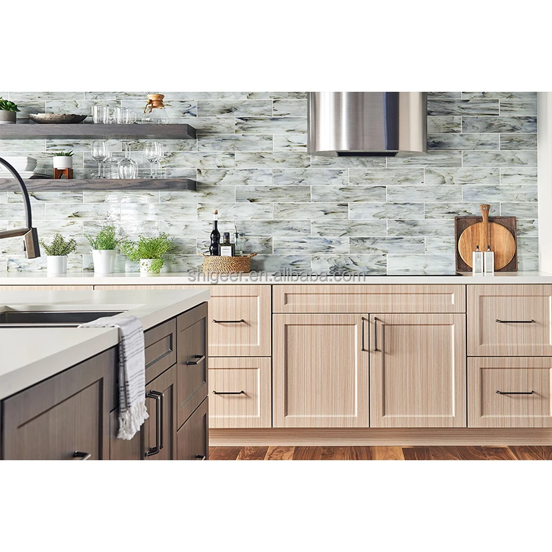 Best selling custom simple design modern luxurious usa solid wood kitchen cabinets white shaker