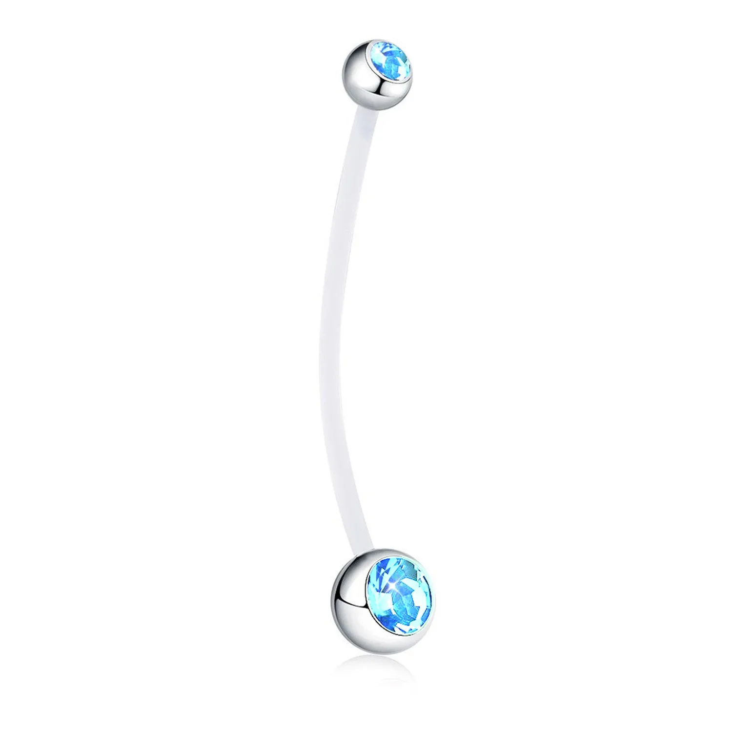 Stylish maternity belly button ring acrylic long soft rod double drill belly ring daily party wear body piercings jewelry