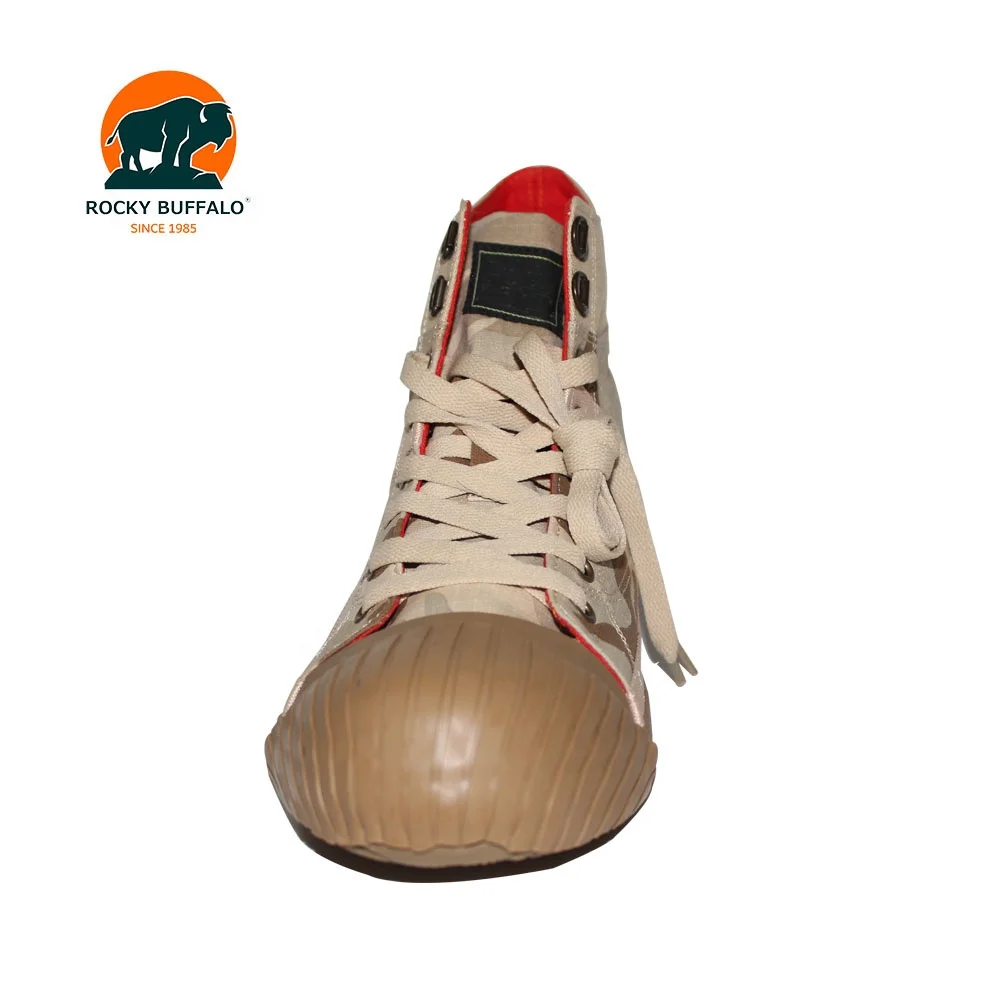 Rocky Buffalo Tri-Color  Camouflage Stylish Hi-Top Canvas Sneakers Lace-up Vulcanized Shoes