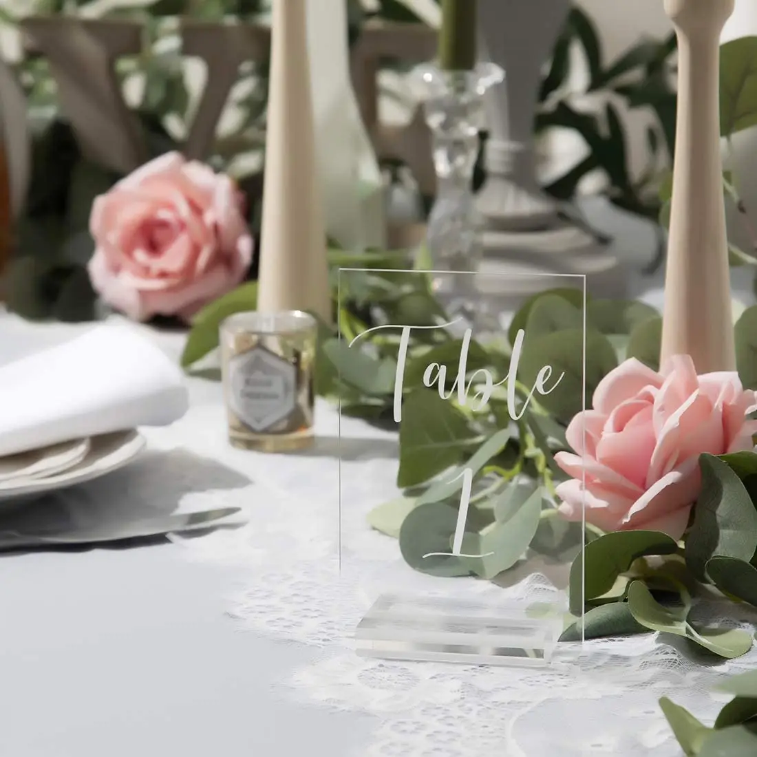2021 оптовая продажа 1-20 прозрачная акриловая настольная подставка для цифр с рисунком каллиграфия Свадебный держатель рамка