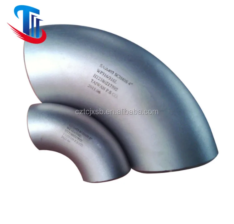 Stainless Steel 304 304L 316 SCH40 90 Degree  Long Radius Elbow ASME/ANSI B16.9