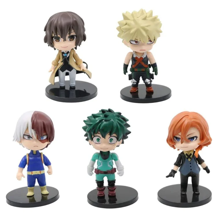 My Academ Hero 6pcs/Set Anime Figure Model Izuku Midoriya Todoroki Shoto Katsuki Bakugou Plastic Figure Toy